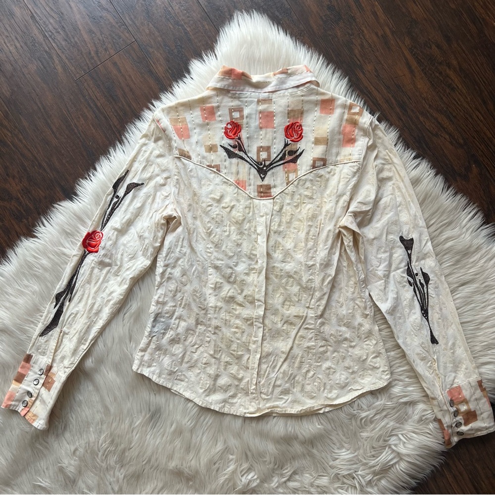 Mix It Western Textured Multi-Pattern Button Down… - image 6